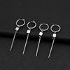 Korean Men's Square Stainless Steel Long Earrings - Punk Style, OL Fashion, Titanium Steel for Couples.