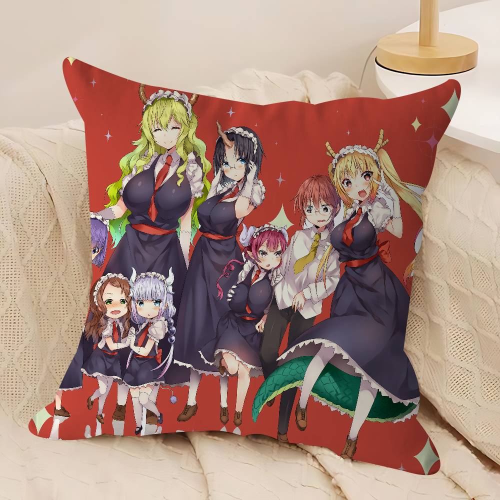 Anime D-Dragon-Maid Pillow Cushion Cover Pillowcase Living Room Sofa Home Decor Customized