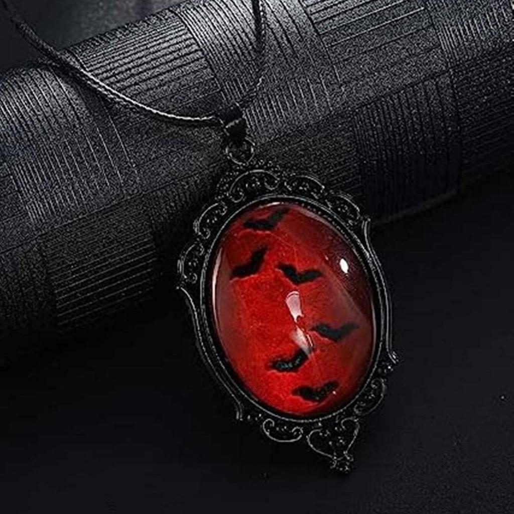 Pendant One Piece Cameo Gothic Vampire Bat Cameo Necklace
