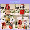 Festive Christmas Plaid Wine Bottle Bags In Red Black And White Checkered Designs