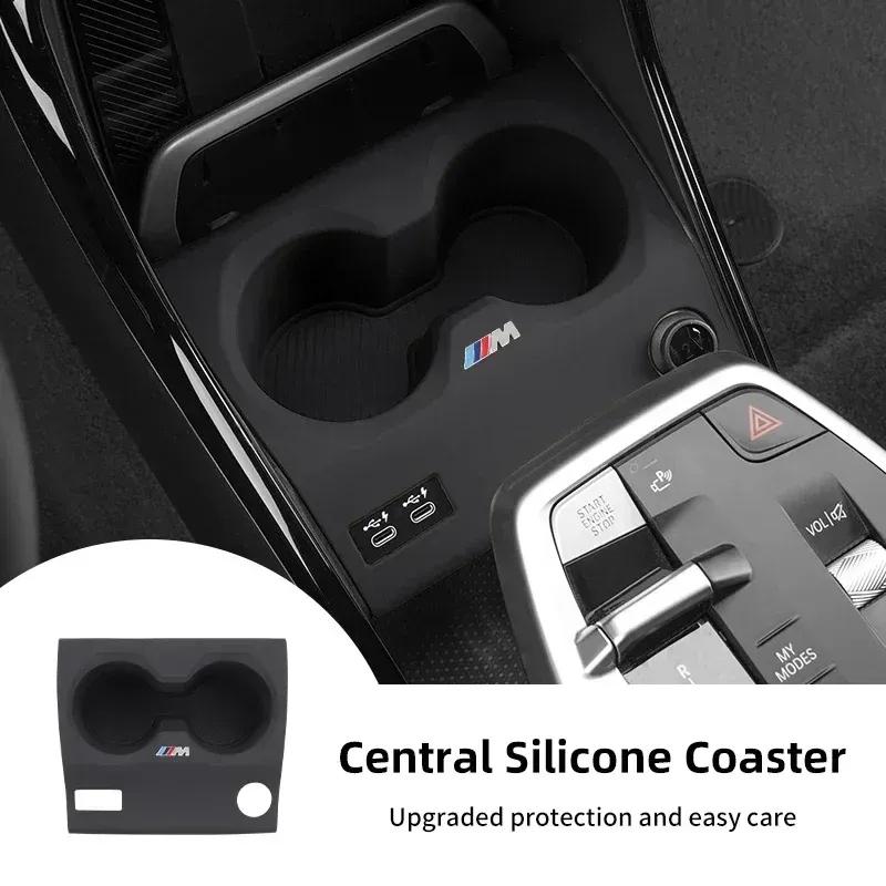 -Sottobicchieri in Silicone per Portabicchieri Auto Per BMW X1 U11 2024 2025 LHD Console Centrale Portabottiglie Antiscivolo Organizer Bevande
