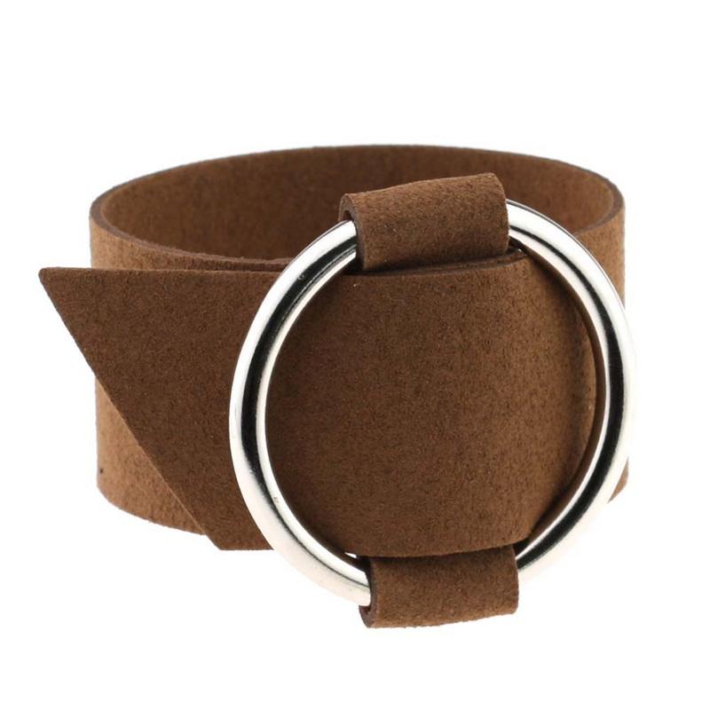 Kvinnemote sirkulær ring sjarmarmbånd bred fløyel flerfarget armbånd stor sirkel mansjett vintage klubbsmykker flanell justerbar armring