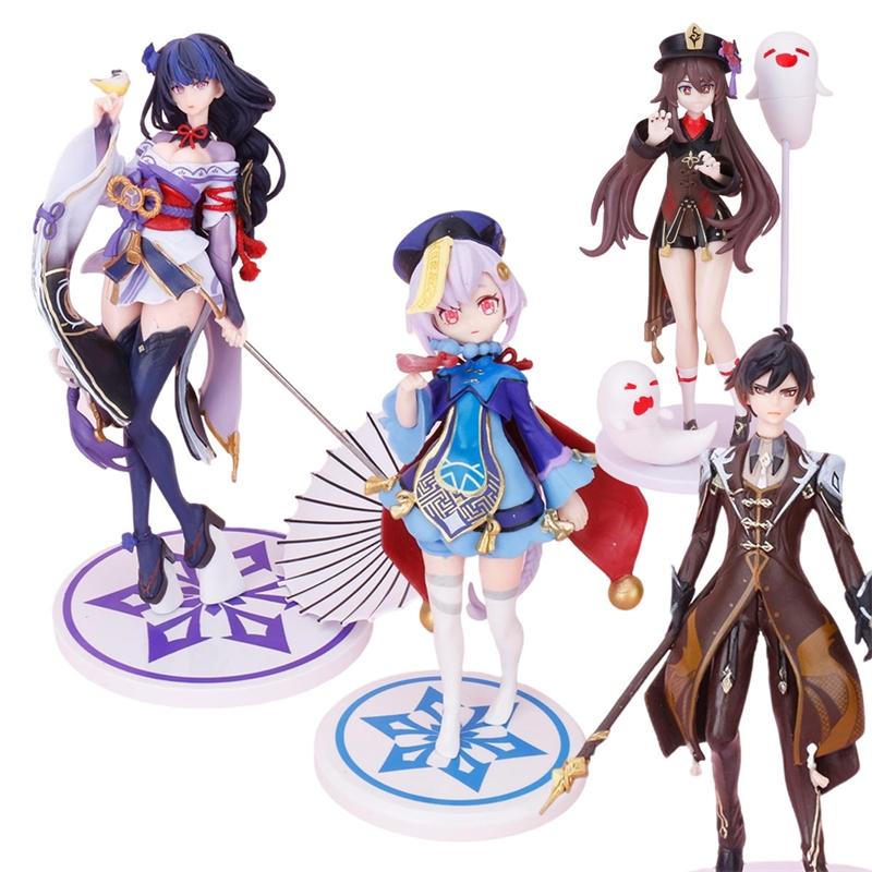 Genshin Impact Raiden Shogun Paimon Klee PVC Anime Figurine Set Collectible Toy For Fans Desk Home Decor Birthday Holidays Gift