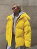 Women's 2024 Winter Hooded Cotton Jacket - Solid Color, Loose Fit, European & American Style