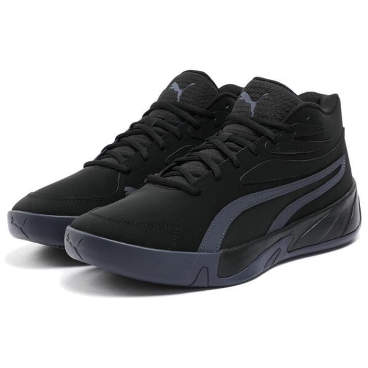 New PUMA Court Anti Slip Wear Resistant Mid Top Basketball Shoes Unisex Black 311137-04