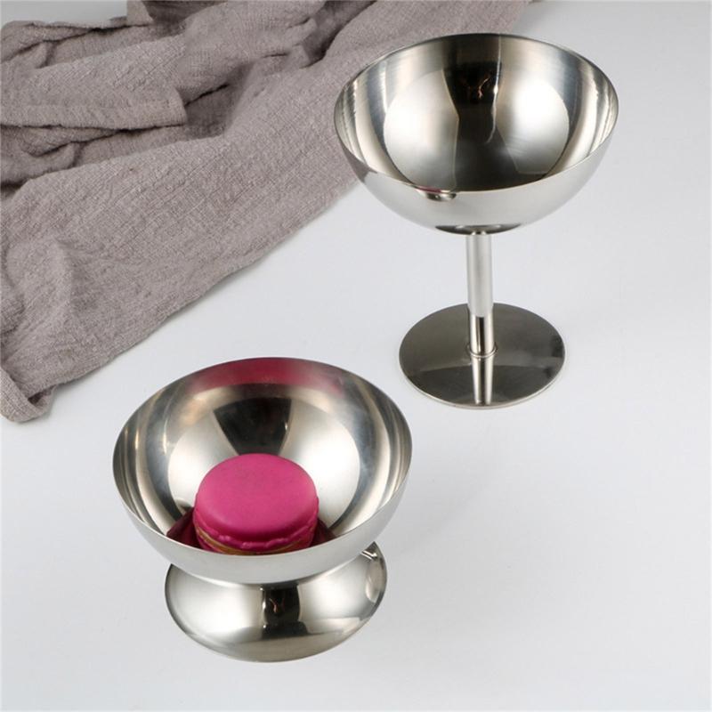 Dessert Bowl Practical Ice Cream Cups Simple Food Container Stainless Steel Material Suitable for Ice Cream Treats