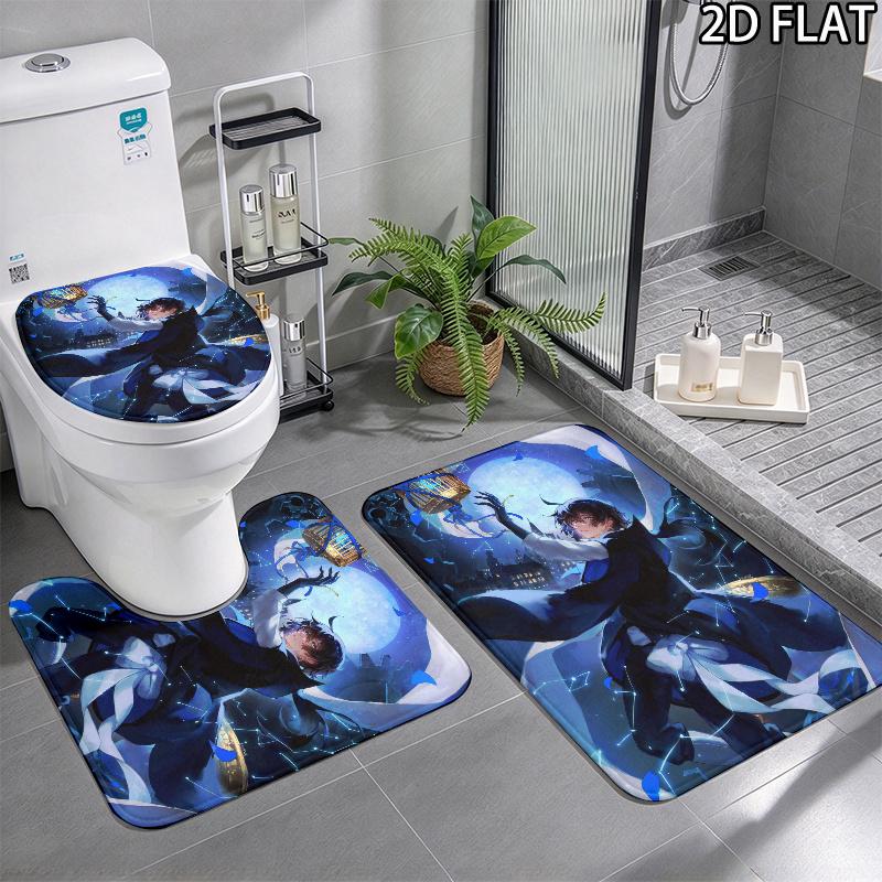 3Pcs Flannel Toilet Mat Set MTSJTvanitas'S Journal Bathroom Rug Bath Carpet Non Slip Home Decor