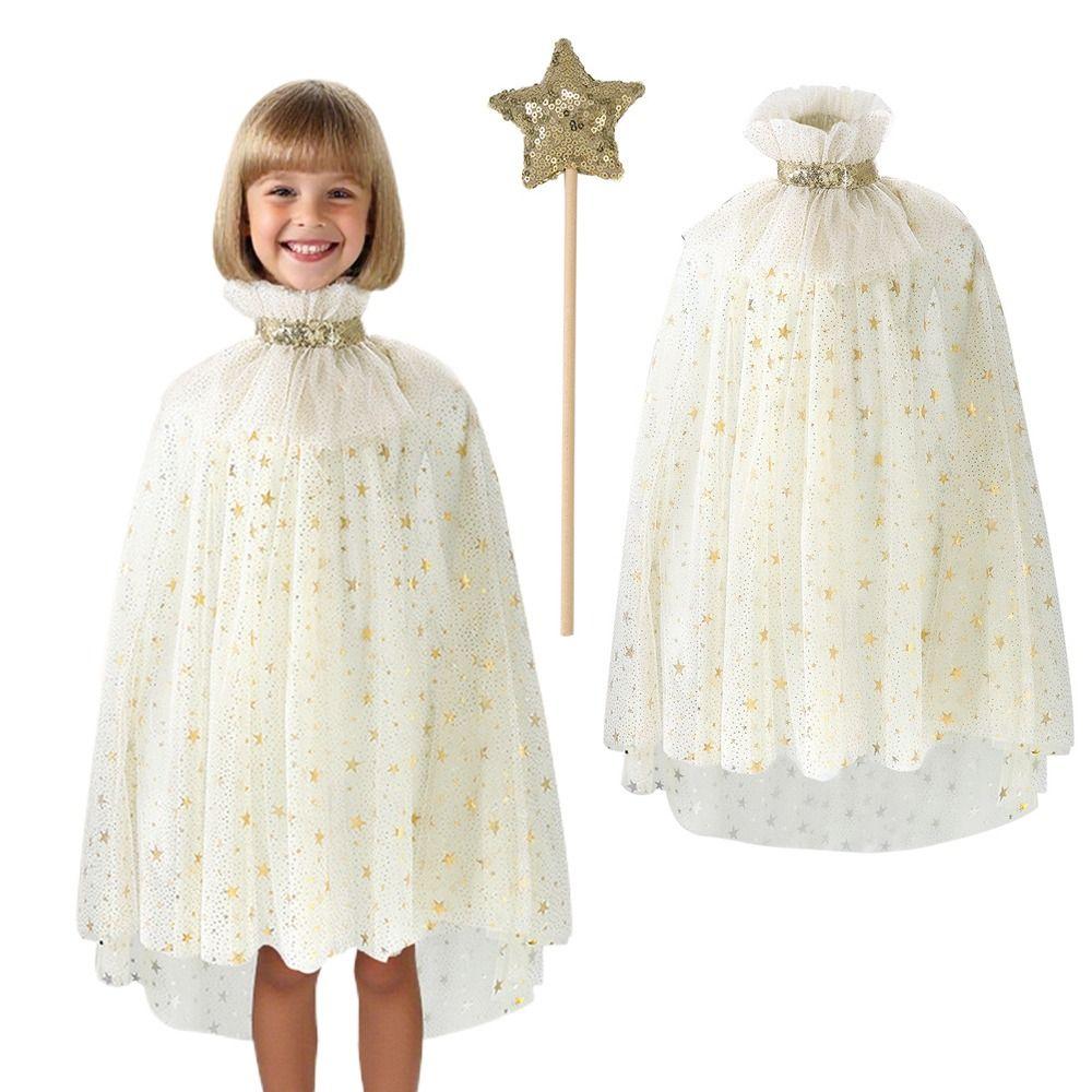 Niedlicher Kinderkostüm Umhang Mesh Elegantes Kleid Cape Neu Mädchen Prinzessin Umhang Karnevalsparty