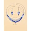 Meier Super Sparkling Full Diamond Necklace and Earrings Suit Bridal Jewelry Two-piece Set