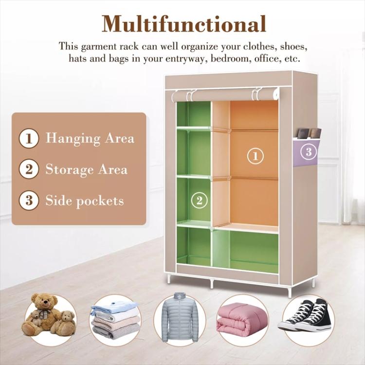 Dormitory Simple Cloth Wardrobe Reinforced Steel Tube Assembly Dust-Proof Storage Closet