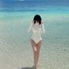 Sunscreen Snorkeling One-Piece Triangular Long-Sleeved Wetsuit Swimsuit Female Jellyfish Suit Swimsuit Female White Conservative