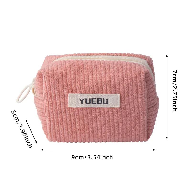 Corduroy Mini Zipper Coin Bag Small Wallet Key Earphone Storage Bag Kids Coin Purse Coin Pouch Cute Purse Versatile Bag