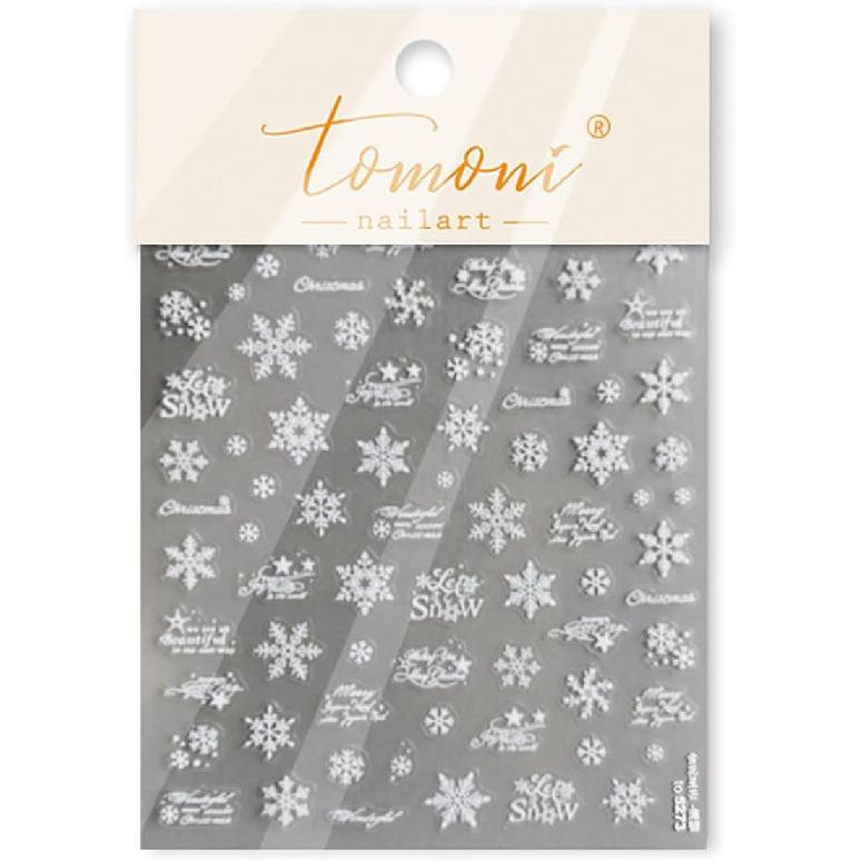 Winter Snowflake Nail Art Stickers, 3D Embossed Exquisite Snowflake Nail Decals Self-Adhesive Christmas Craft Nails Accessories for Women Girls DIY