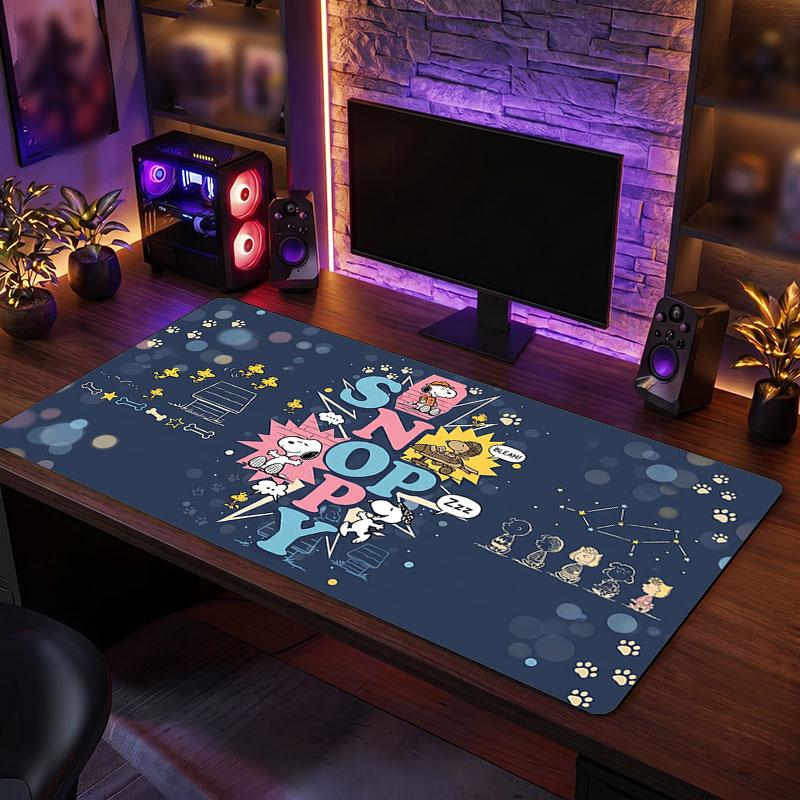 Big Mouse PadSnoopy Peanuts Extended Soft Desk Mat Gaming Office Computer Table Decor Mat