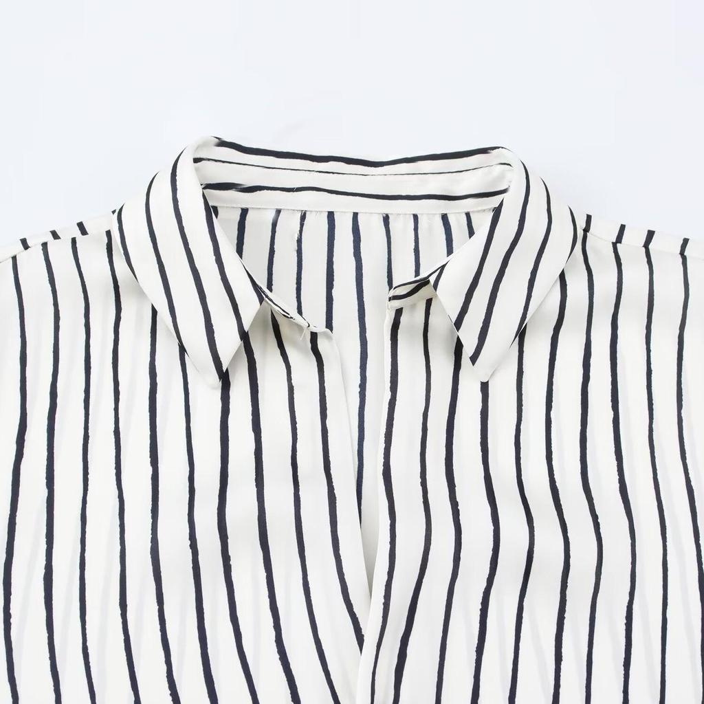 TAOP&ZA Spring Women's Elegant Silk Satin Shirt 2074580