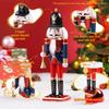 30cm Wooden Nutcracker Ornament Soldier Figurement Handcraft Doll Toy Home Office Table Xmas Decoration Statues Christmas Gift