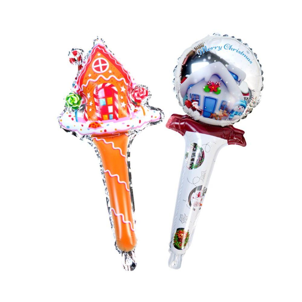 Crystal Ball Christmas Inflatable Stick Cookie House Children's Inflatable Toys Store Decoration
