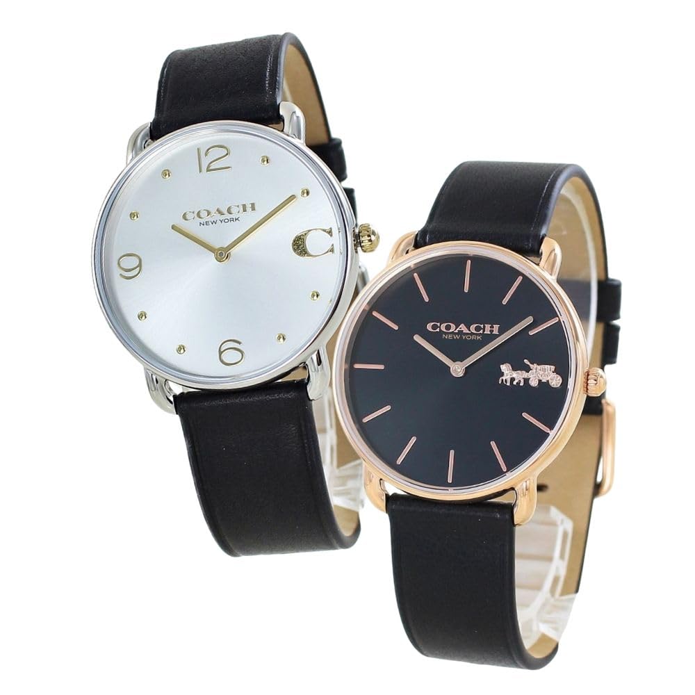 

Watch Pair Watch Storage Box Elliott Same Size Pair Watch Unisex Slim Thin Leather Strap Black 1450419814504381 [Coach] Men s Women s [Item]
