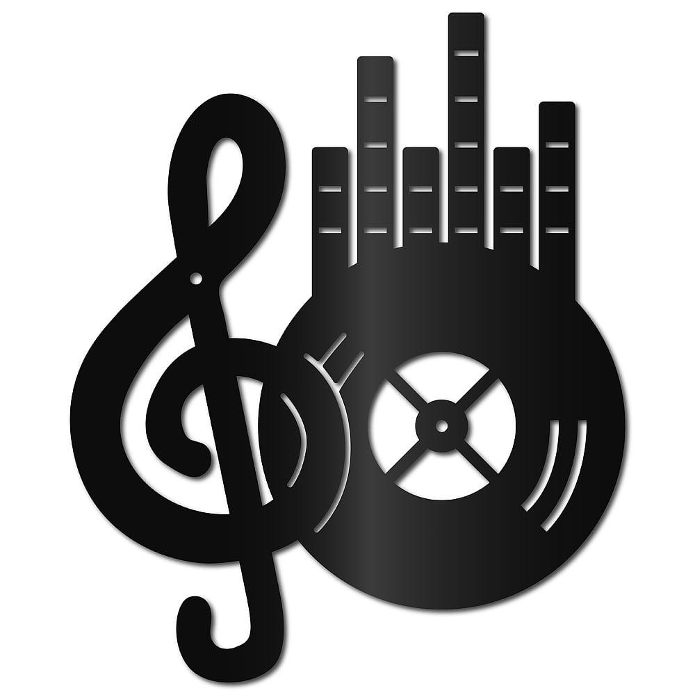 

Musical Note Metal Wall Art Black Sculpture Rustic Iron Cut Out Sign Hanging for Bathroom Home Decor
