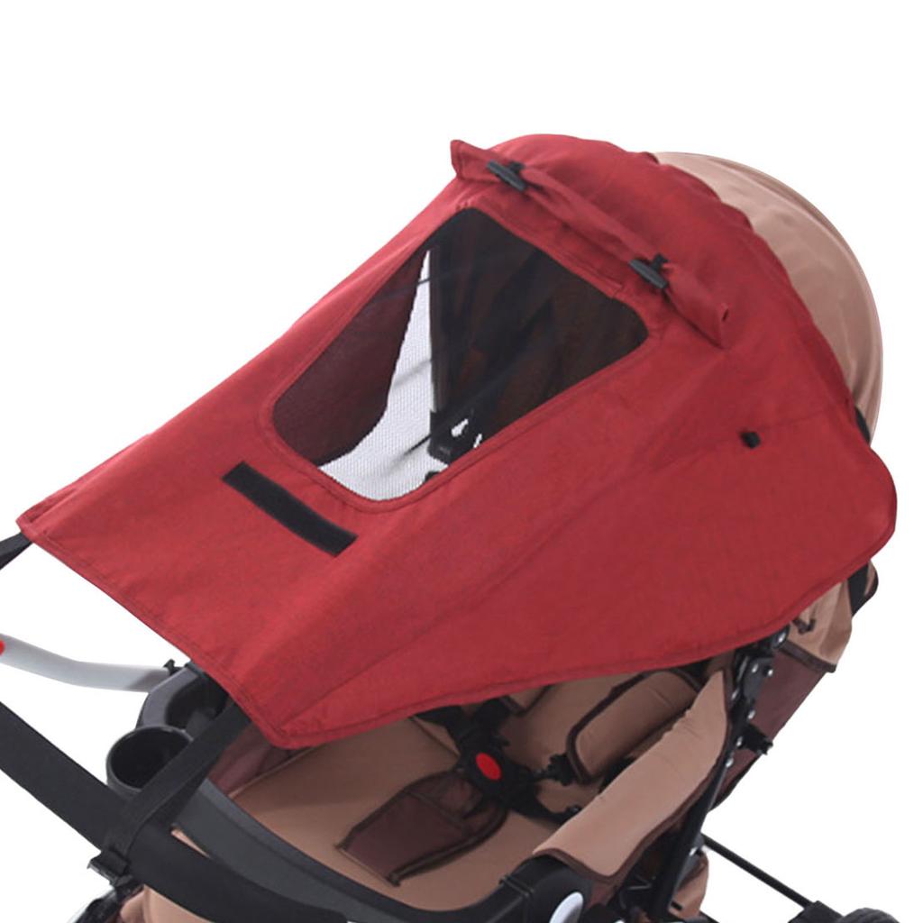 Baby Stroller Awning Universal Sunscreen Canopy Pushchairs Sun Shade UV Protection Rainproof Accessories Wine Red