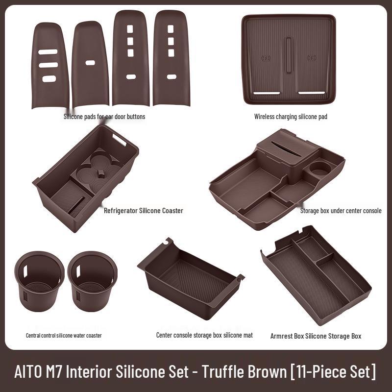 Fits 26 AITO M7/M8 Models: Central Control Wireless Charging Silicone Pad Upgrade Set
