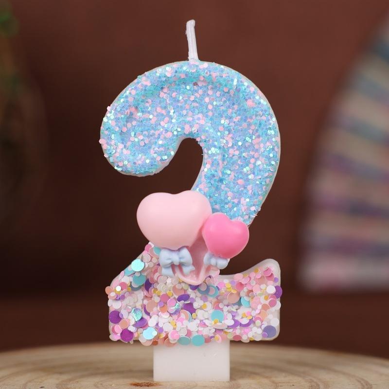 Creative Balloon Numbers Birthday Candles Cake Decoration Party Holiday One Year Old Handmade Candles 0-9