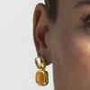 Boucles d'oreilles - Œil-de-chat Laroi - Orange - Plaqué or 18 ct - Laiton