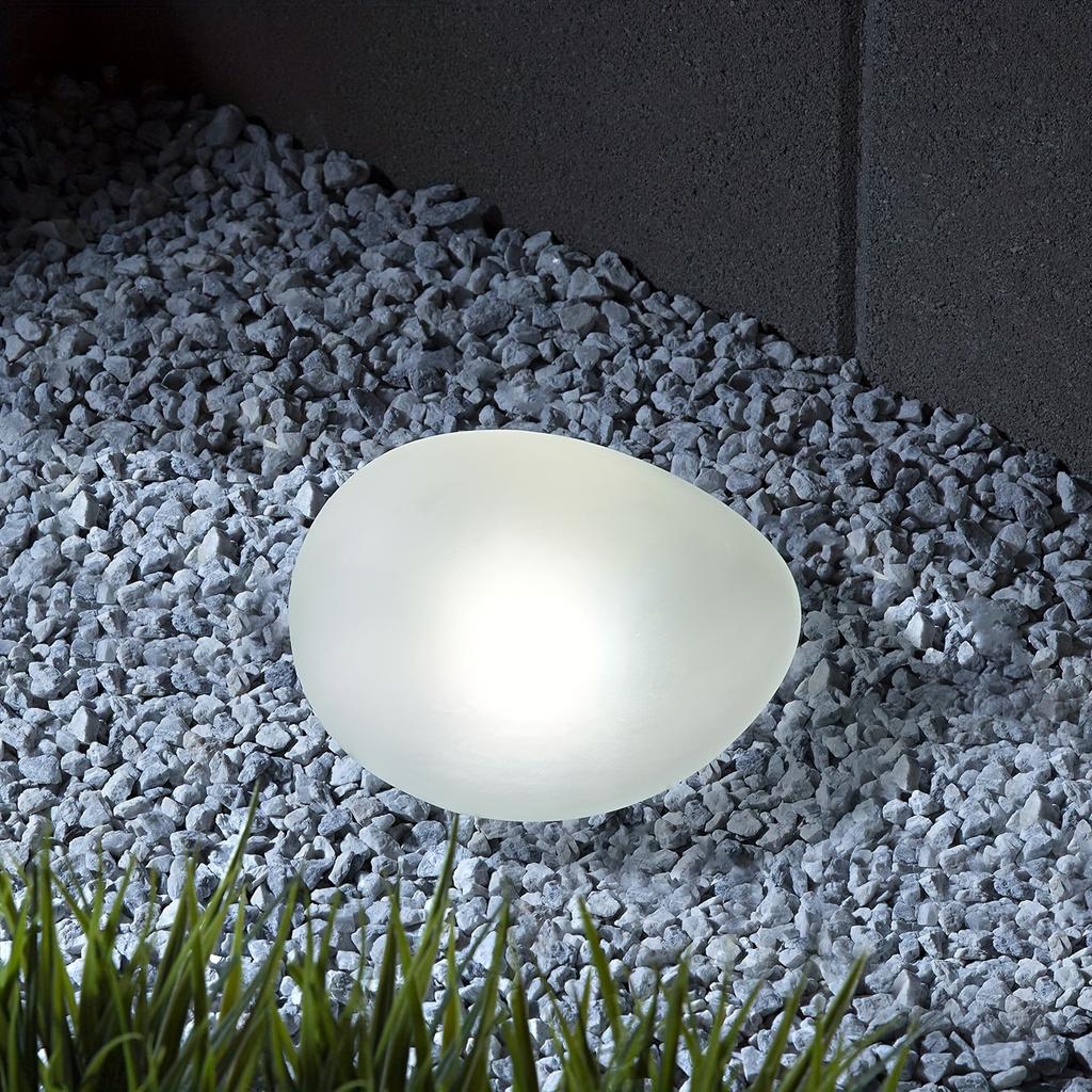1Pcs Solar-Powered Pebble Garden Decorative Lights, Warm/White Light, Outdoor Patio Walkway Garden Decorations