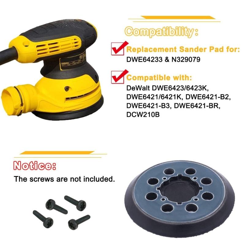 2Pieces 5Inch 8Hole Sanding Pad Car Polishing Pad for DWE6421/6421K, DCW210B Sanders Replacement Backing Plates