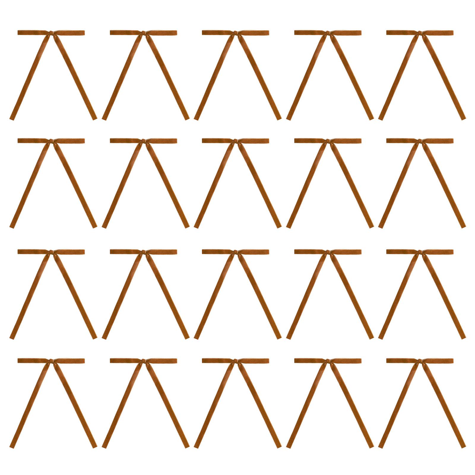 

Набор из 20 бархатных бантов для рождественского украшения, предварительно завязанных бантов-бабочек с проволочными завязками, подарочных лент-бантов темный кофе