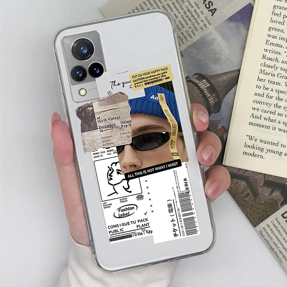 For Vivo V21 V27 S1 V15 V19 V17 Pro S10 S12 S15 S16 Pro Phone Case Cover Fashion Boy Girl Protective Transparent Soft Silicone TPU For Vivo Bumper