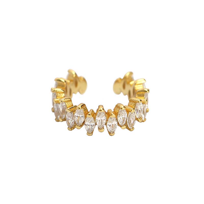 Fashion Zircon C-Shaped Ear Clip for Women Classic Gold Color Irregular No Piercing Ear Cuff Party Jewelry Gifts
