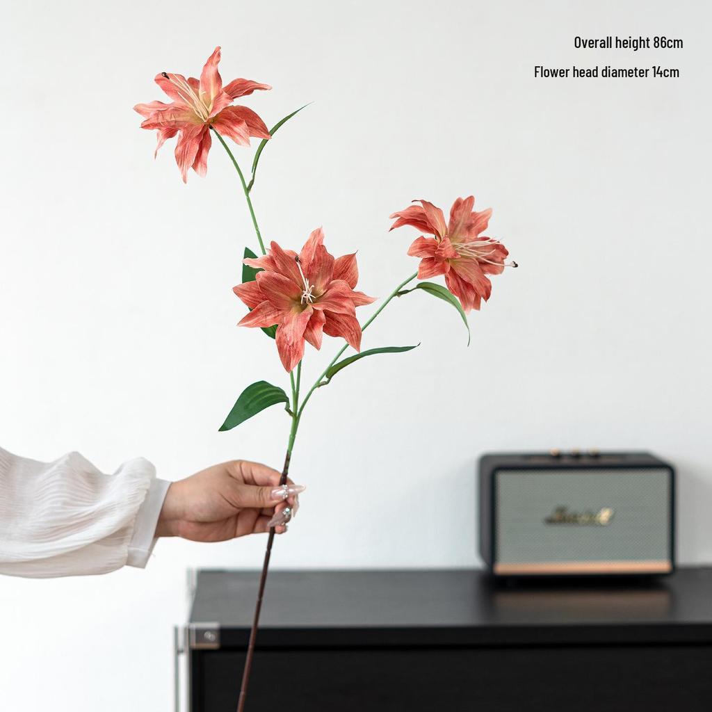 3D Printed Lily Bouquet - Oil Painting Style Fake Flowers for Home Decoration & Wedding Arrangements