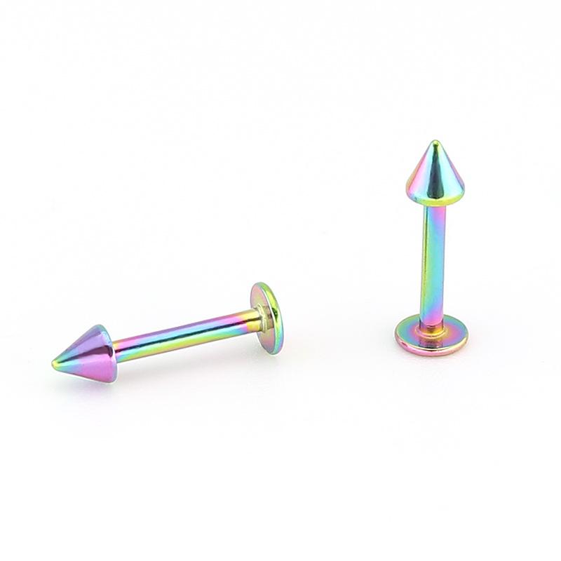 Titanium Stainless Steel Exaggerated Cone Lip Piercing Jewelry
