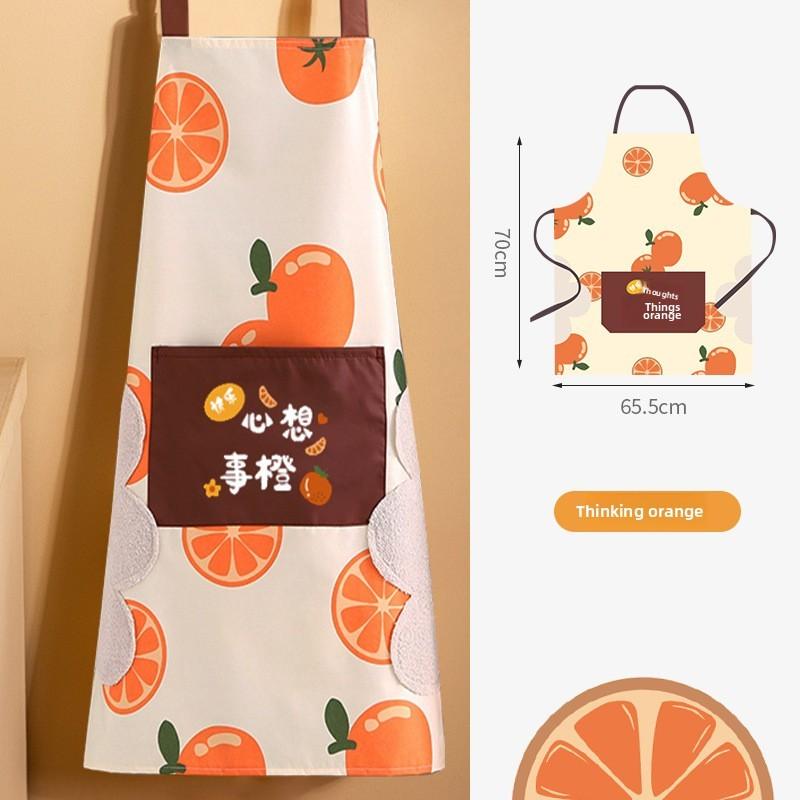 Womens Apron Kitchen Waterproof Oil Resistant Poucheds Cottons Baking Linen