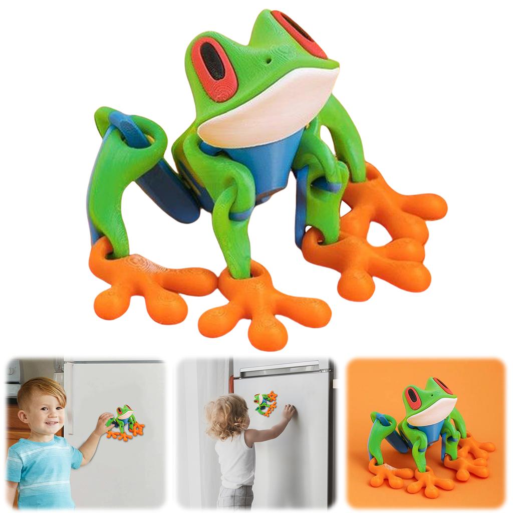 3D Printing Magnetic Refrigerator Sticker W/ Movable Joint Movable Joints Frog Fridge Magnet for Refrigerator Garage Decorations
