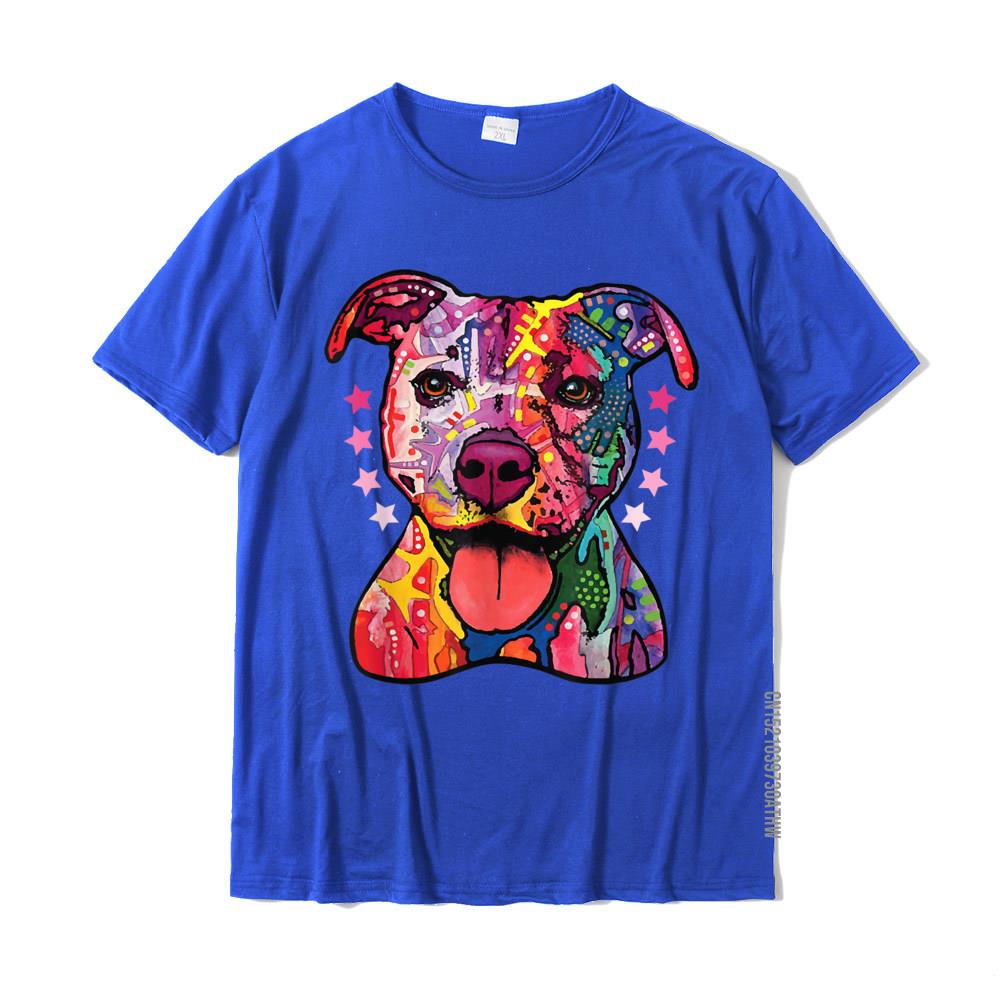 Pitbull Tshirt Rainbow Pitbull Shirt Gifts For Dog Lovers Oversized Group T Shirts Cotton Men Tops Tees Simple Style