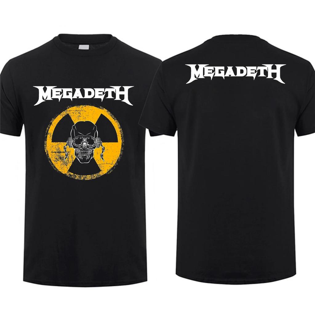 Streetwear T Shirt MEGADETH Rock Print Cotton Tee Short Sleeve Men's T Shirt Hip Hop Vintage Rock Fans Clothing Tops