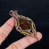Seam Agate Pendant Gemstone Handmade Jewelry, 999 Copper Wire Wrapped Pendant, Gift For Wife Jewelry