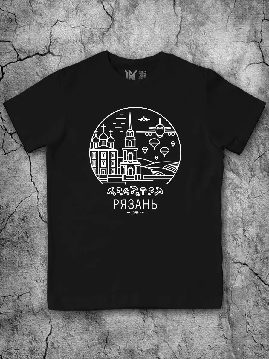 

Men s black T-shirt with Ryazan cotton print S