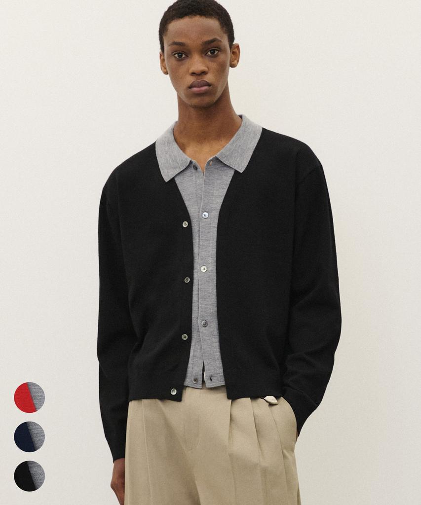 Suare Wool Washable Layered Cardigan - 3 Colors
