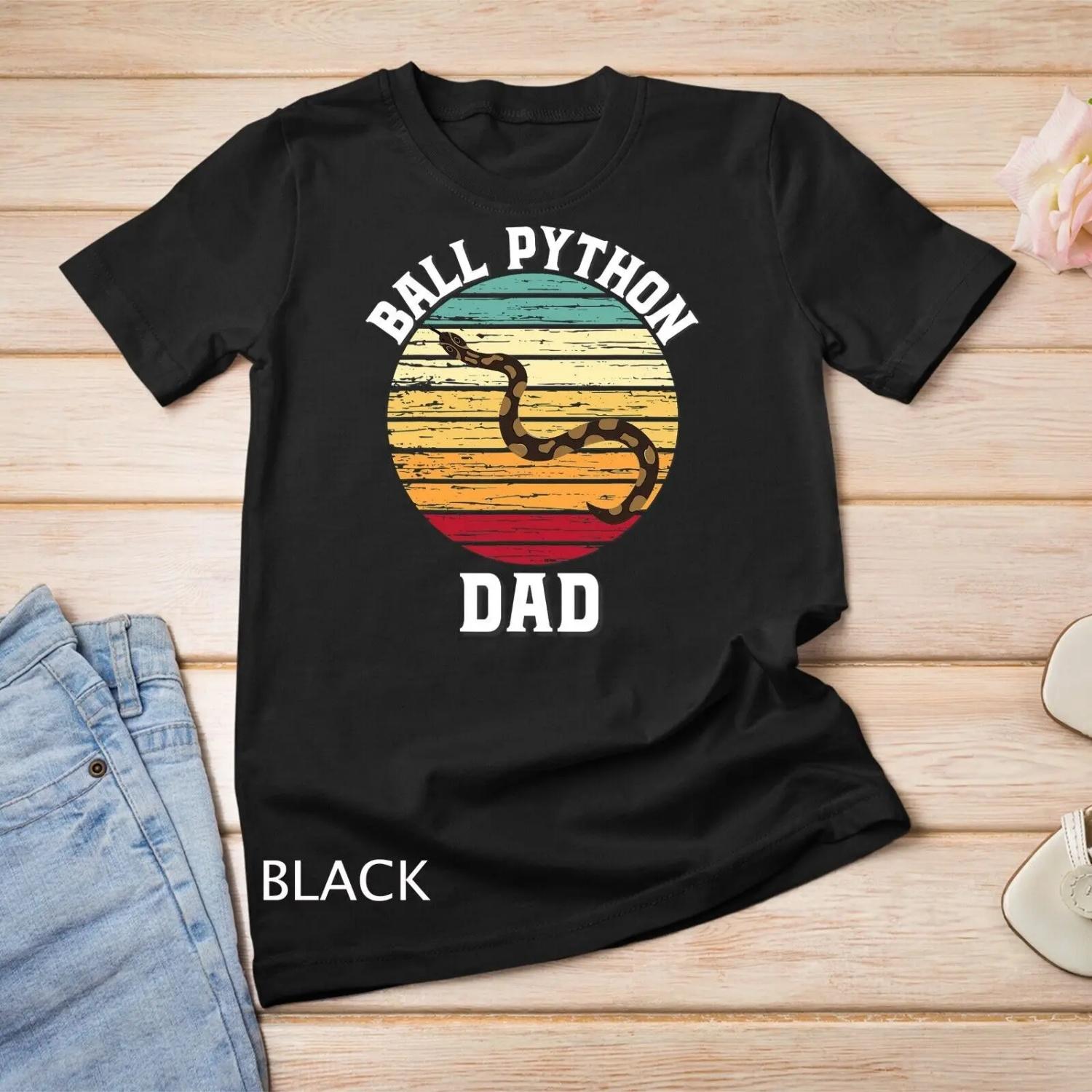 Vintage Ball Python Dad Pet Snake T Shirt S чёрный