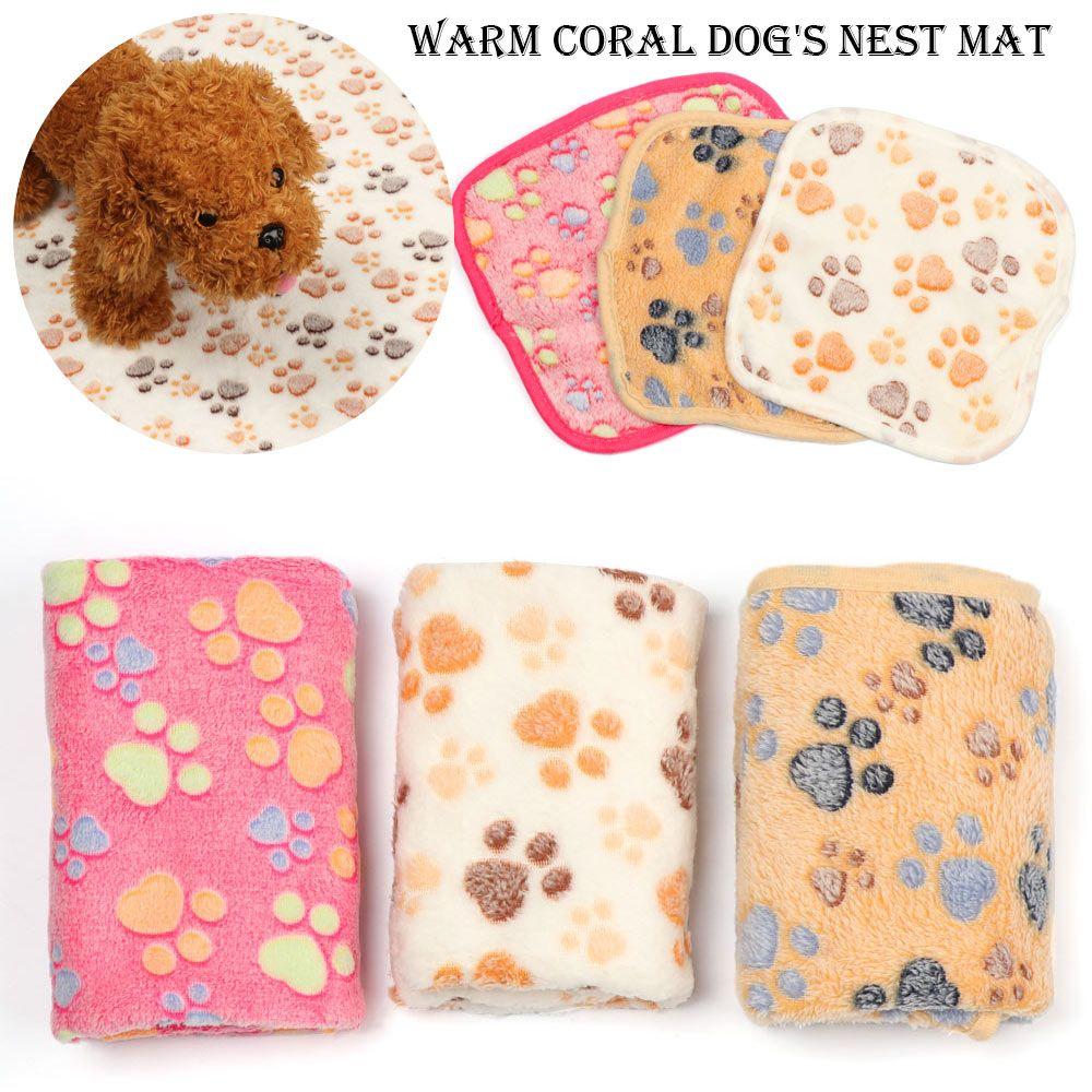 Soft Cat Dog Paw Pattern Comfortable Sleeping Dog Cushion Mat Pet Blanket Kennel Mat