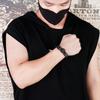 12mm Punk Gold Color Viking Wolf Bracelet Men Hiphop Black Stainless Steel Biker Bike Double Mesh Chain Bangle Jewelry Wristband