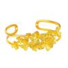 Golden Prosperous Open Flower Bangle: Versatile Women's Temperament Sand Gold Bracelet