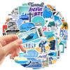 50PCS Relaxing Cruise Travel Stickers Nautical Vacation Sticker Waterproof Vinyl Decals Decor for Water Bottle Luggage Laptop
