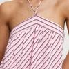 Women's Striped Halter Backless Dress - Spicy European and American Holiday Beachwear