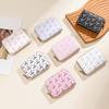 Cute Bow Print PU Leather Card Holder Multiple Slots Secure Zipper Coin Purse Small Wallet for Weekend Trips