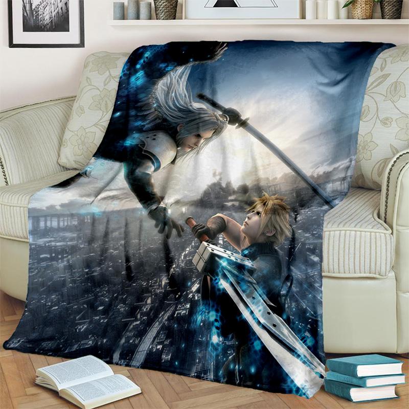 3D Final Fantasy Game Gamer FF14 HD Blanket,Soft Throw Blanket for Home Bedroom Bed Sofa Picnic Travel Office Cover Blanket Kids