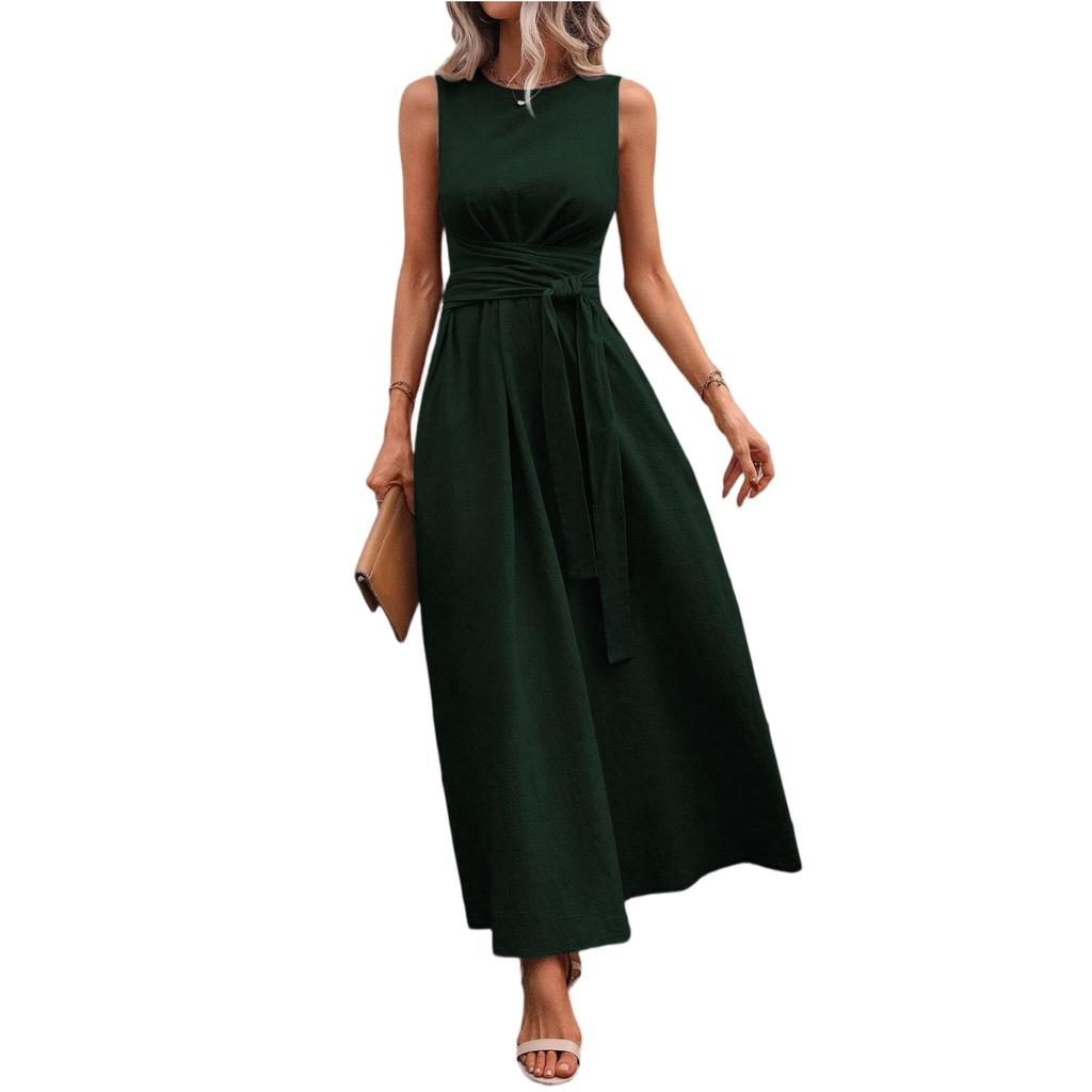 Damska Sukienka Codzienna Modna R,neck Bez Rękawów Retro Świąteczny Nadruk Retro